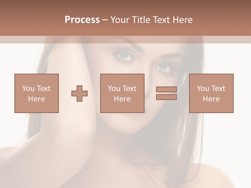A Beautiful Woman With Blue Eyes Is Posing For A Picture PowerPoint Template