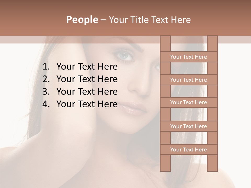 A Beautiful Woman With Blue Eyes Is Posing For A Picture PowerPoint Template