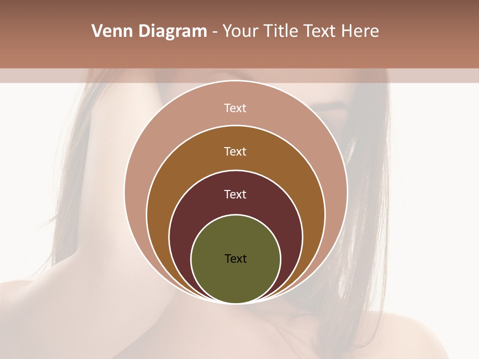 A Beautiful Woman With Blue Eyes Is Posing For A Picture PowerPoint Template