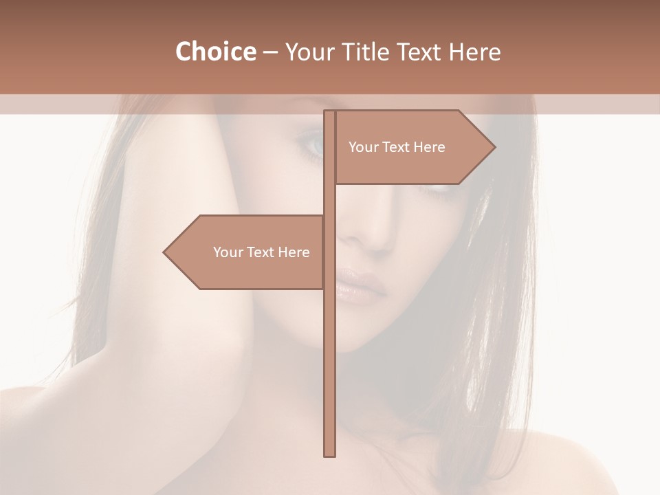 A Beautiful Woman With Blue Eyes Is Posing For A Picture PowerPoint Template