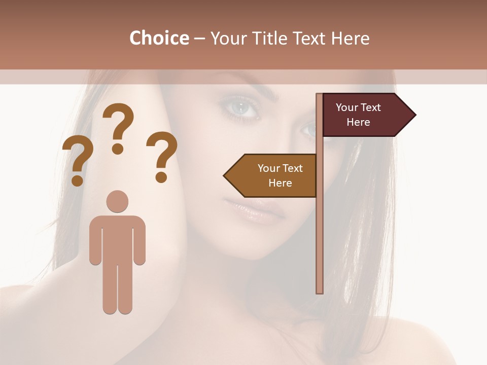 A Beautiful Woman With Blue Eyes Is Posing For A Picture PowerPoint Template
