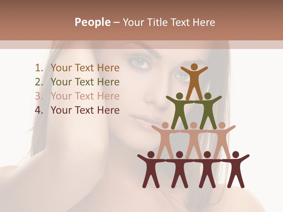 A Beautiful Woman With Blue Eyes Is Posing For A Picture PowerPoint Template