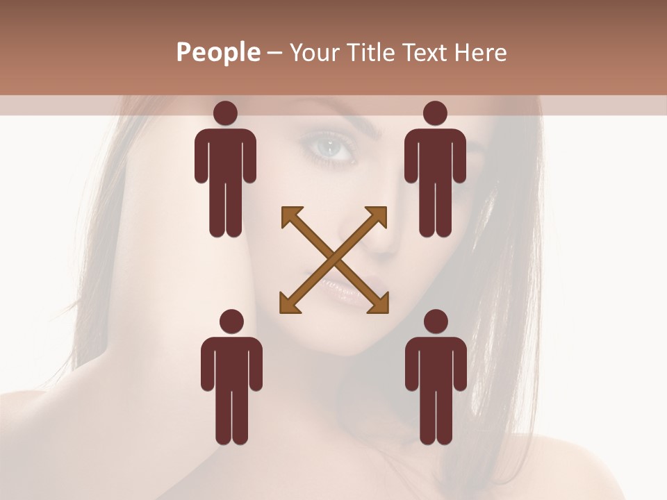 A Beautiful Woman With Blue Eyes Is Posing For A Picture PowerPoint Template