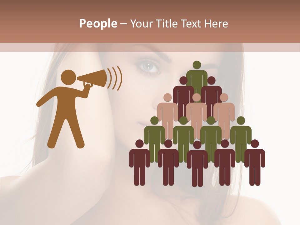 A Beautiful Woman With Blue Eyes Is Posing For A Picture PowerPoint Template