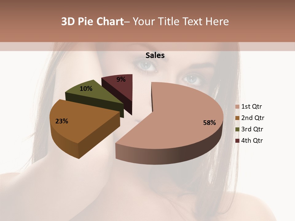 A Beautiful Woman With Blue Eyes Is Posing For A Picture PowerPoint Template
