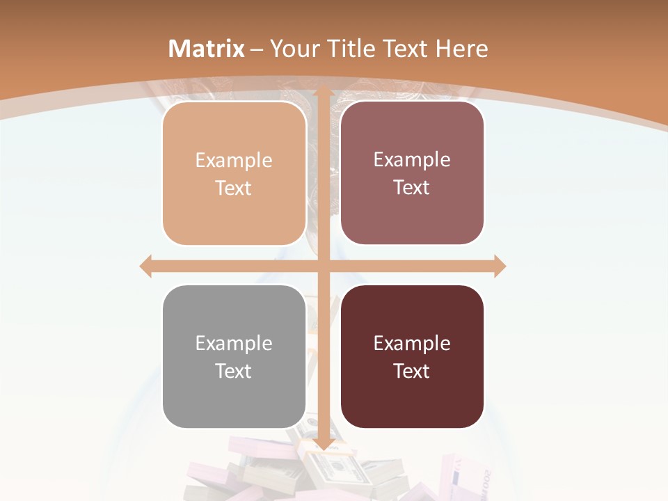 A Hourglass Filled With Money On Top Of A Table PowerPoint Template
