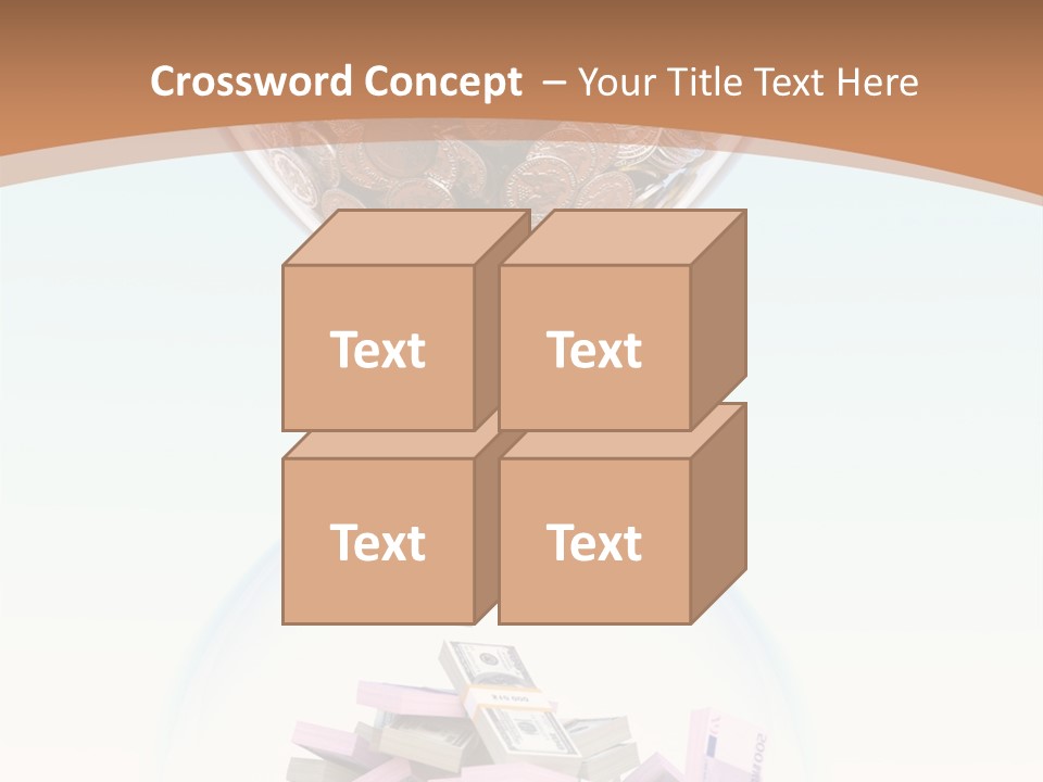 A Hourglass Filled With Money On Top Of A Table PowerPoint Template