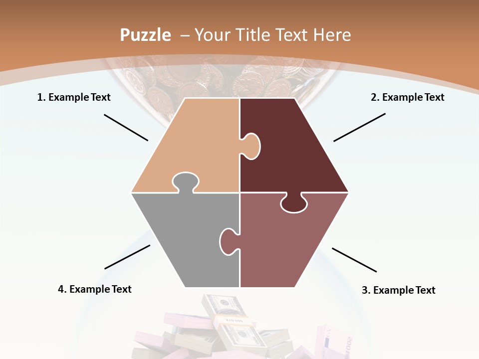 A Hourglass Filled With Money On Top Of A Table PowerPoint Template