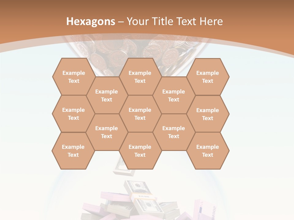A Hourglass Filled With Money On Top Of A Table PowerPoint Template