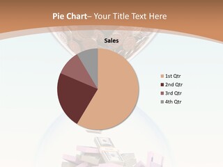 A Hourglass Filled With Money On Top Of A Table PowerPoint Template