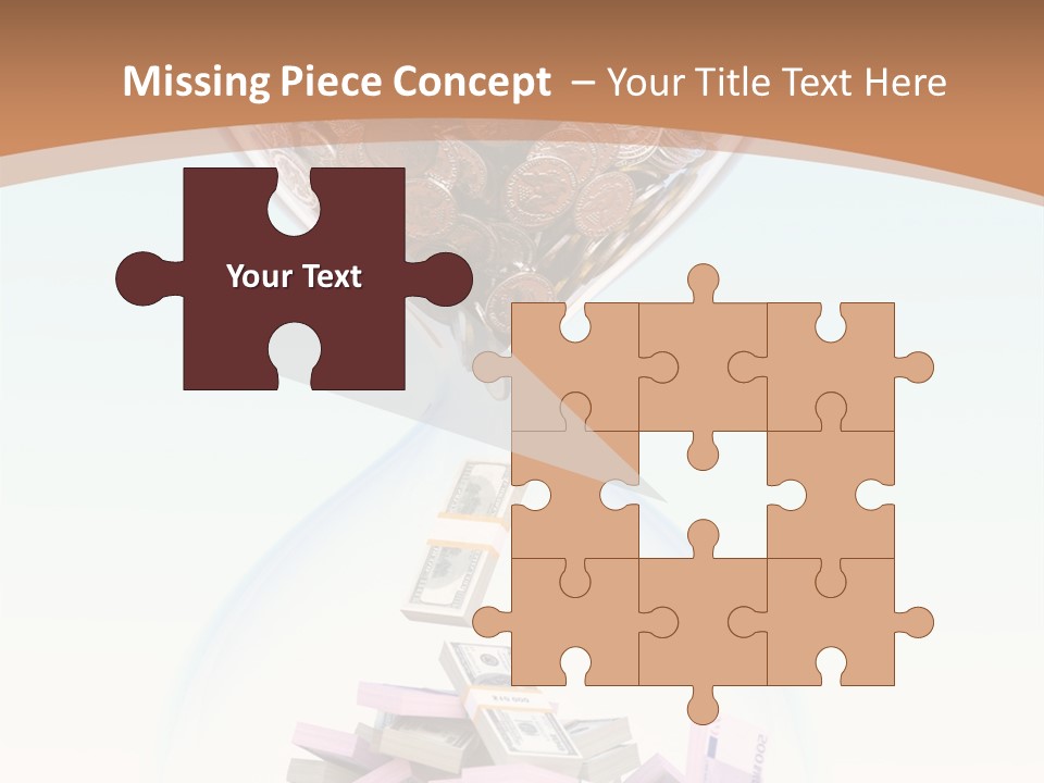 A Hourglass Filled With Money On Top Of A Table PowerPoint Template