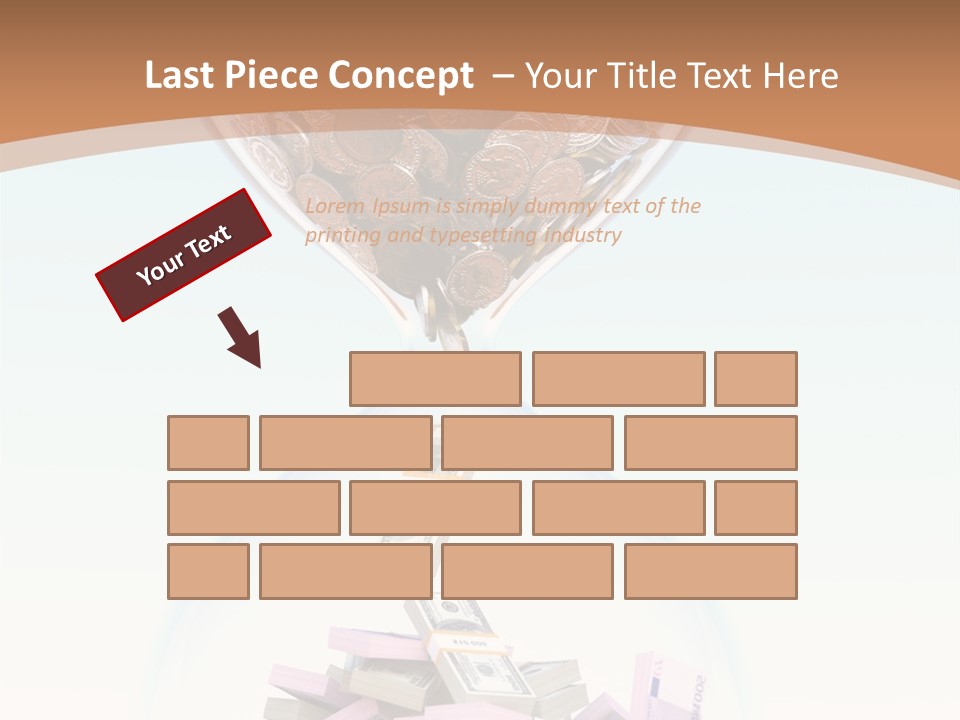 A Hourglass Filled With Money On Top Of A Table PowerPoint Template