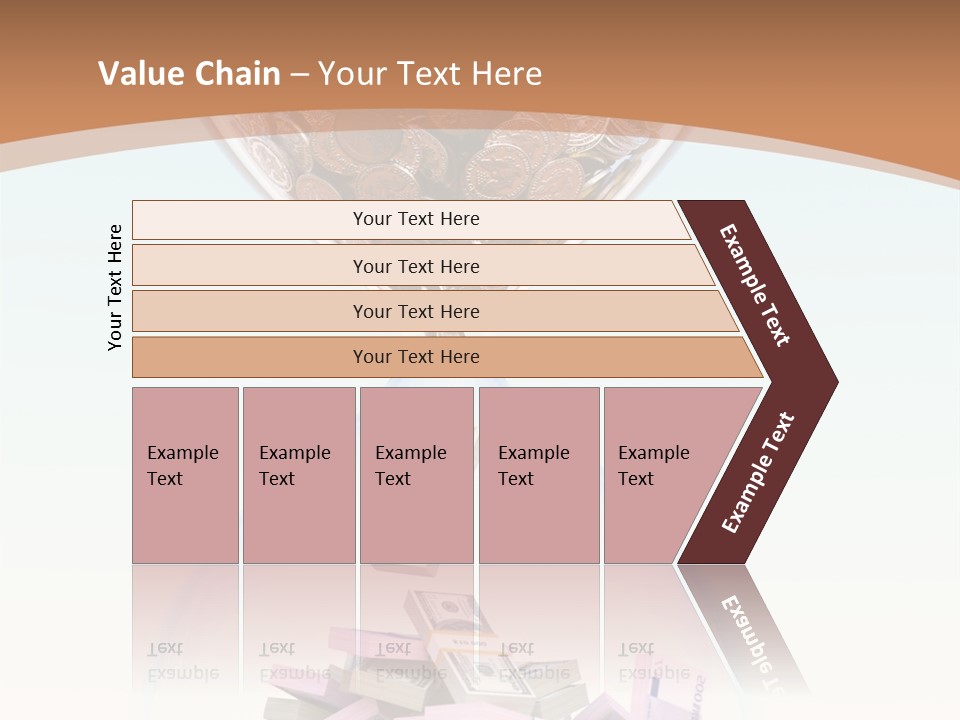 A Hourglass Filled With Money On Top Of A Table PowerPoint Template