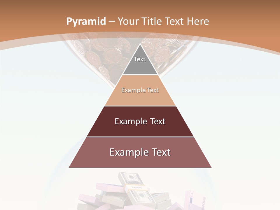 A Hourglass Filled With Money On Top Of A Table PowerPoint Template