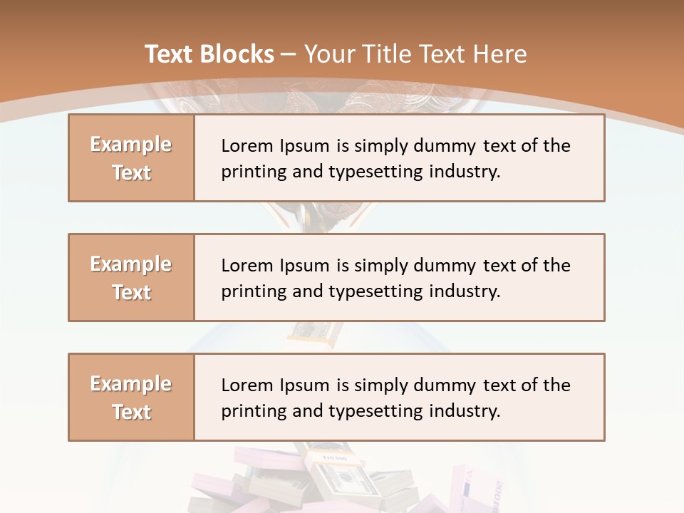 A Hourglass Filled With Money On Top Of A Table PowerPoint Template
