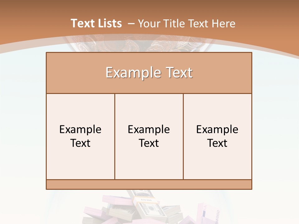 A Hourglass Filled With Money On Top Of A Table PowerPoint Template