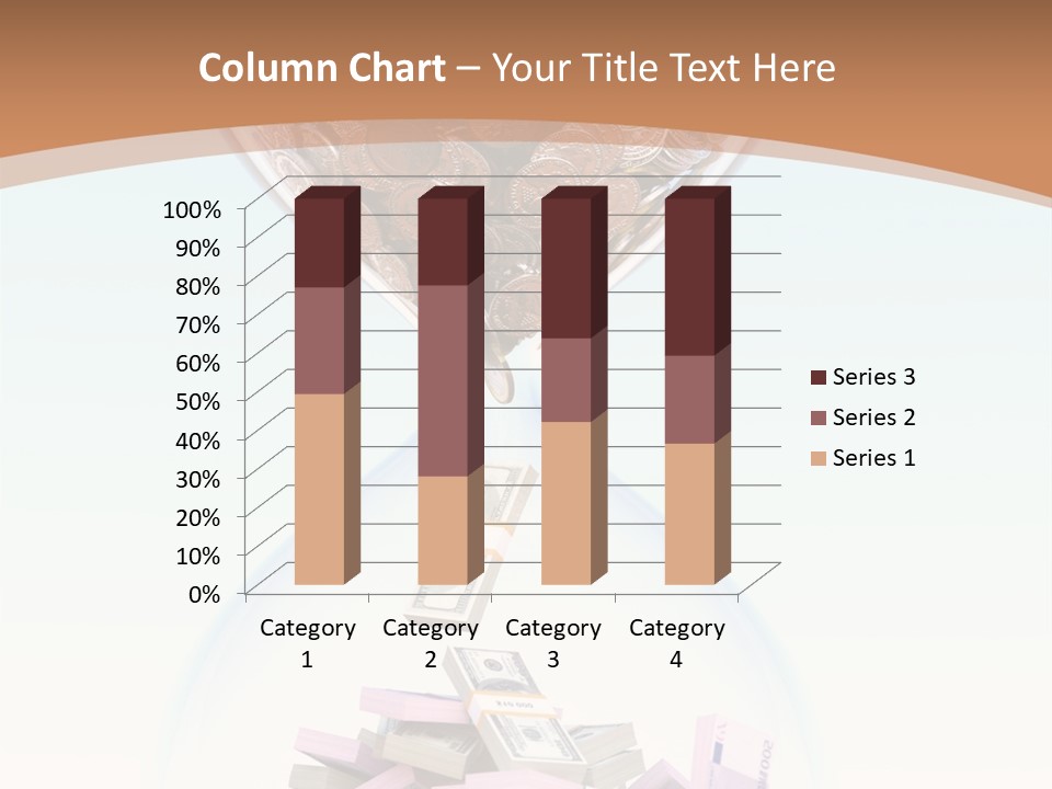 A Hourglass Filled With Money On Top Of A Table PowerPoint Template
