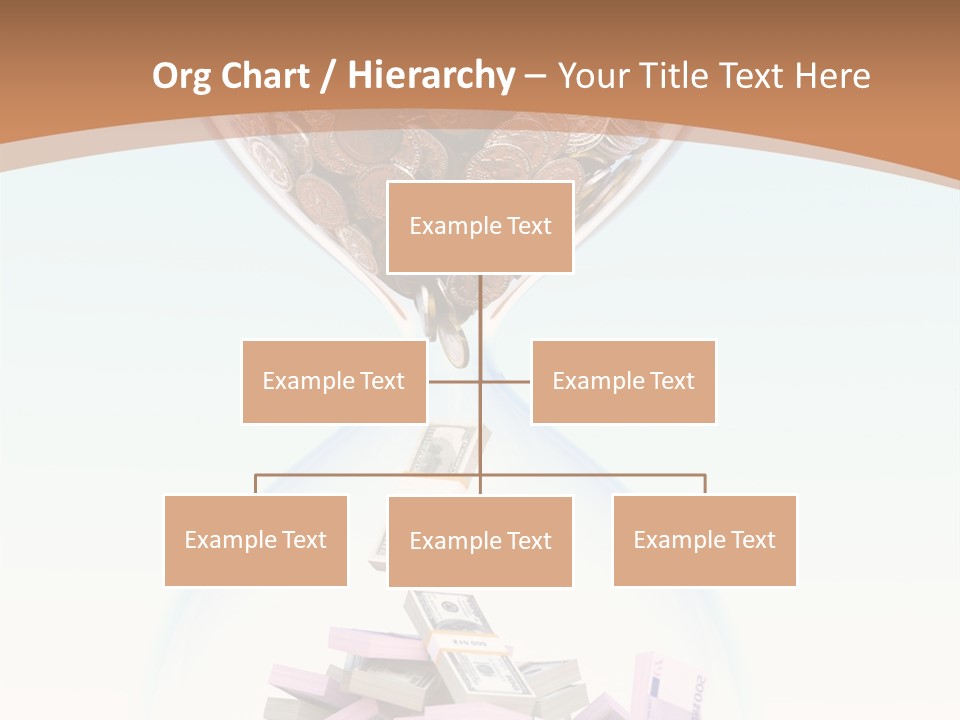 A Hourglass Filled With Money On Top Of A Table PowerPoint Template