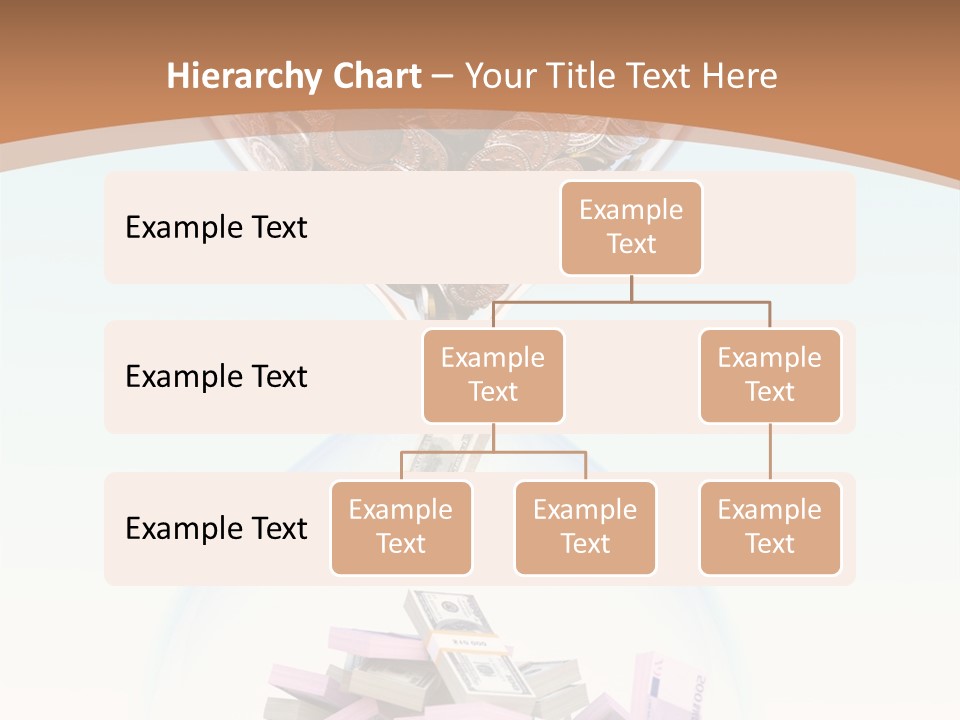 A Hourglass Filled With Money On Top Of A Table PowerPoint Template
