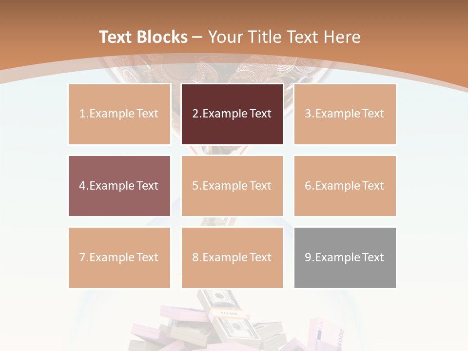 A Hourglass Filled With Money On Top Of A Table PowerPoint Template