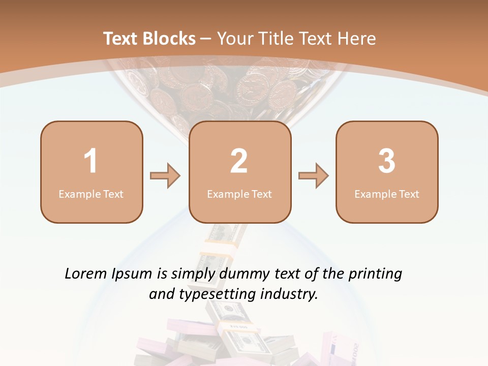 A Hourglass Filled With Money On Top Of A Table PowerPoint Template