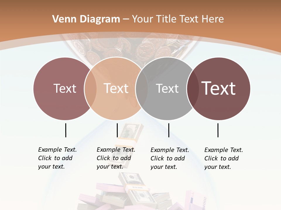 A Hourglass Filled With Money On Top Of A Table PowerPoint Template