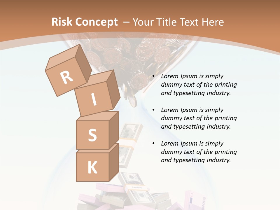 A Hourglass Filled With Money On Top Of A Table PowerPoint Template
