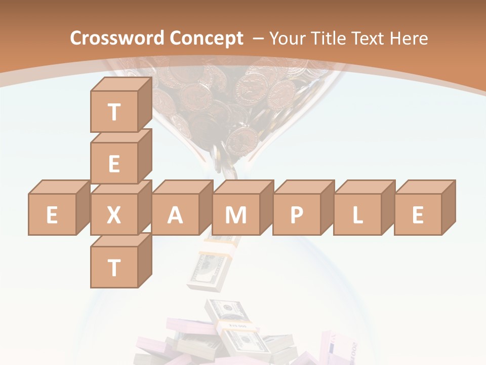 A Hourglass Filled With Money On Top Of A Table PowerPoint Template