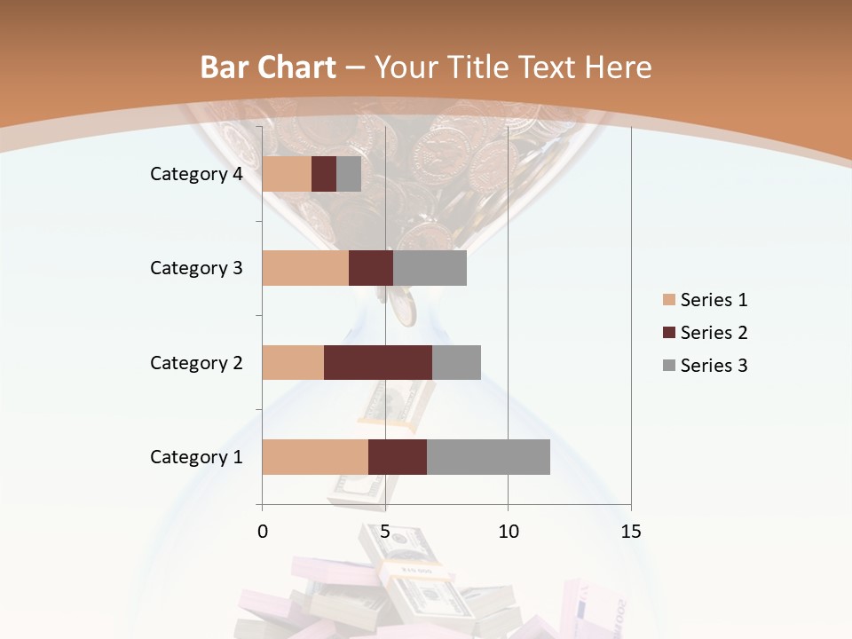 A Hourglass Filled With Money On Top Of A Table PowerPoint Template