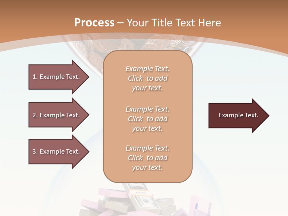 A Hourglass Filled With Money On Top Of A Table PowerPoint Template