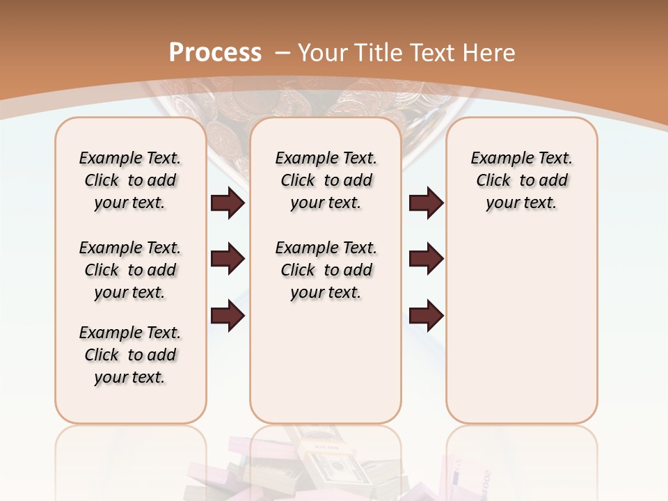 A Hourglass Filled With Money On Top Of A Table PowerPoint Template