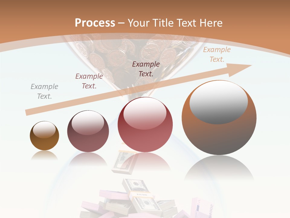 A Hourglass Filled With Money On Top Of A Table PowerPoint Template