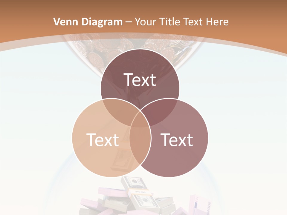 A Hourglass Filled With Money On Top Of A Table PowerPoint Template