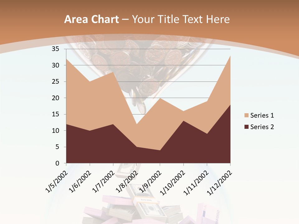 A Hourglass Filled With Money On Top Of A Table PowerPoint Template