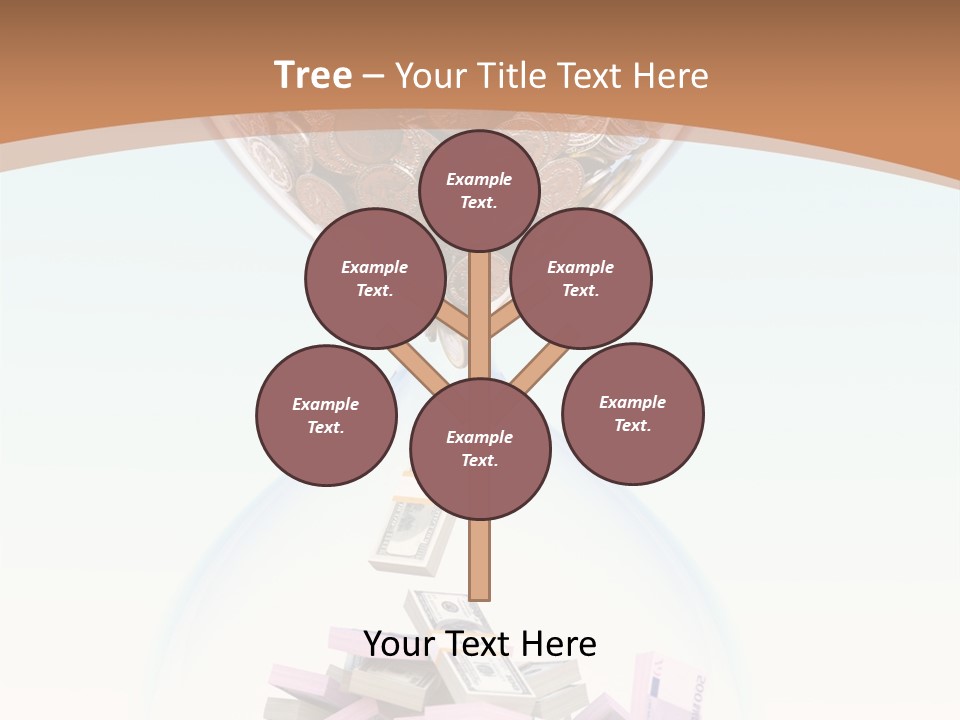 A Hourglass Filled With Money On Top Of A Table PowerPoint Template