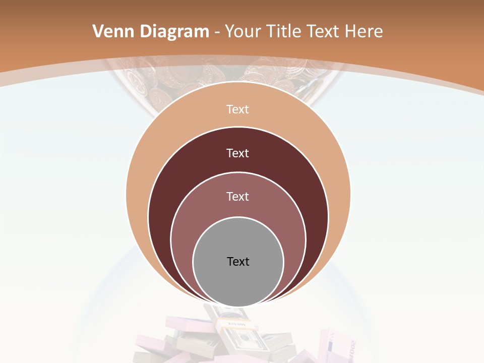 A Hourglass Filled With Money On Top Of A Table PowerPoint Template