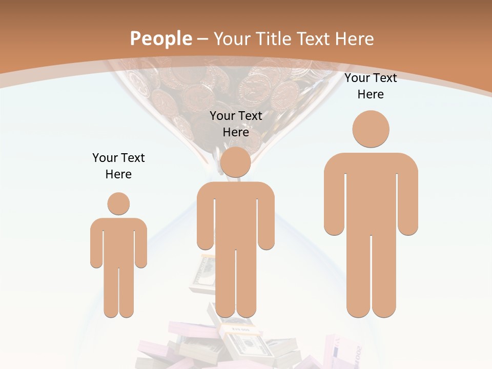 A Hourglass Filled With Money On Top Of A Table PowerPoint Template