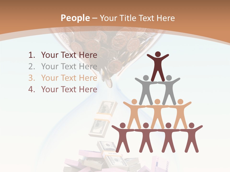 A Hourglass Filled With Money On Top Of A Table PowerPoint Template