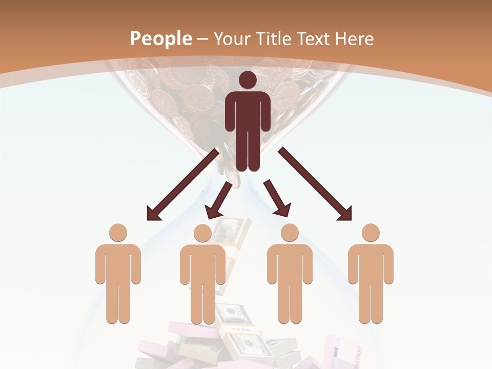 A Hourglass Filled With Money On Top Of A Table PowerPoint Template