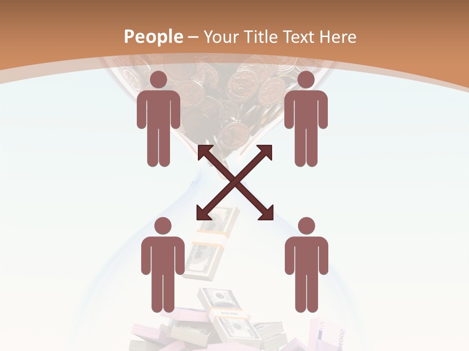 A Hourglass Filled With Money On Top Of A Table PowerPoint Template
