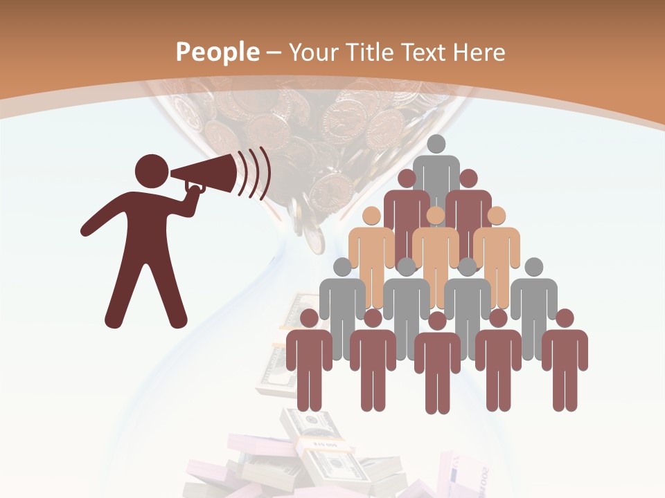 A Hourglass Filled With Money On Top Of A Table PowerPoint Template