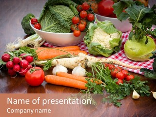 Outdoor Broccoli Kohlrabi PowerPoint Template