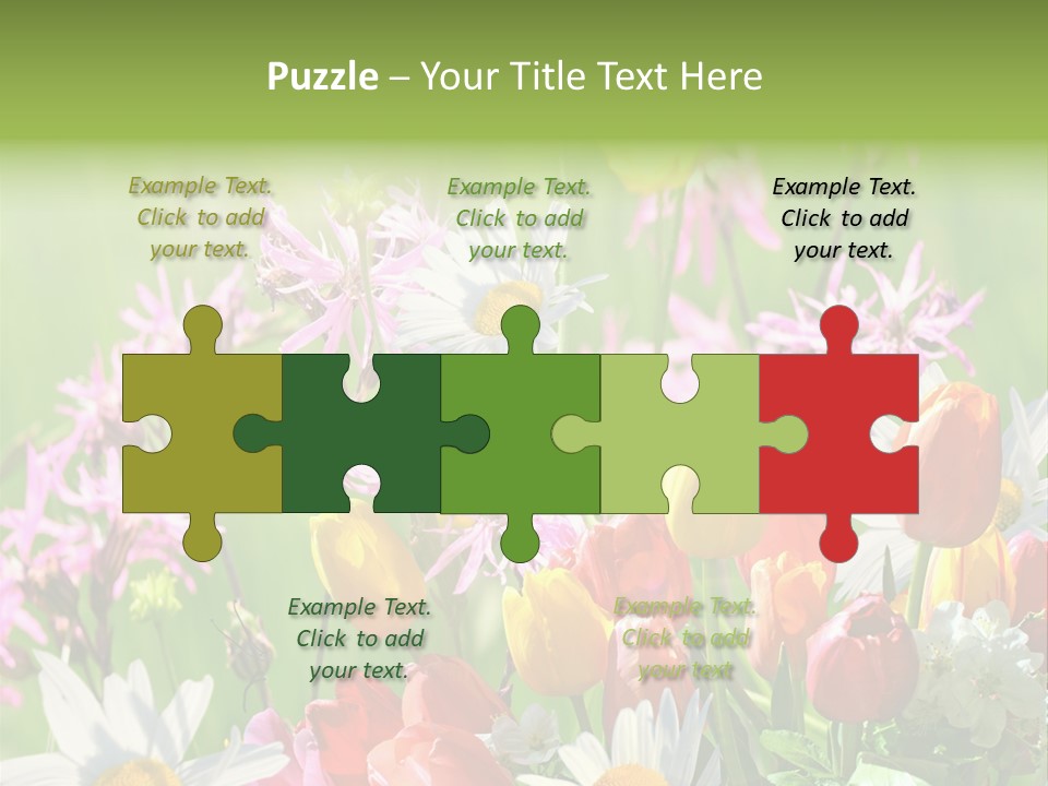 Wiese Blumen Vogelnest PowerPoint Template