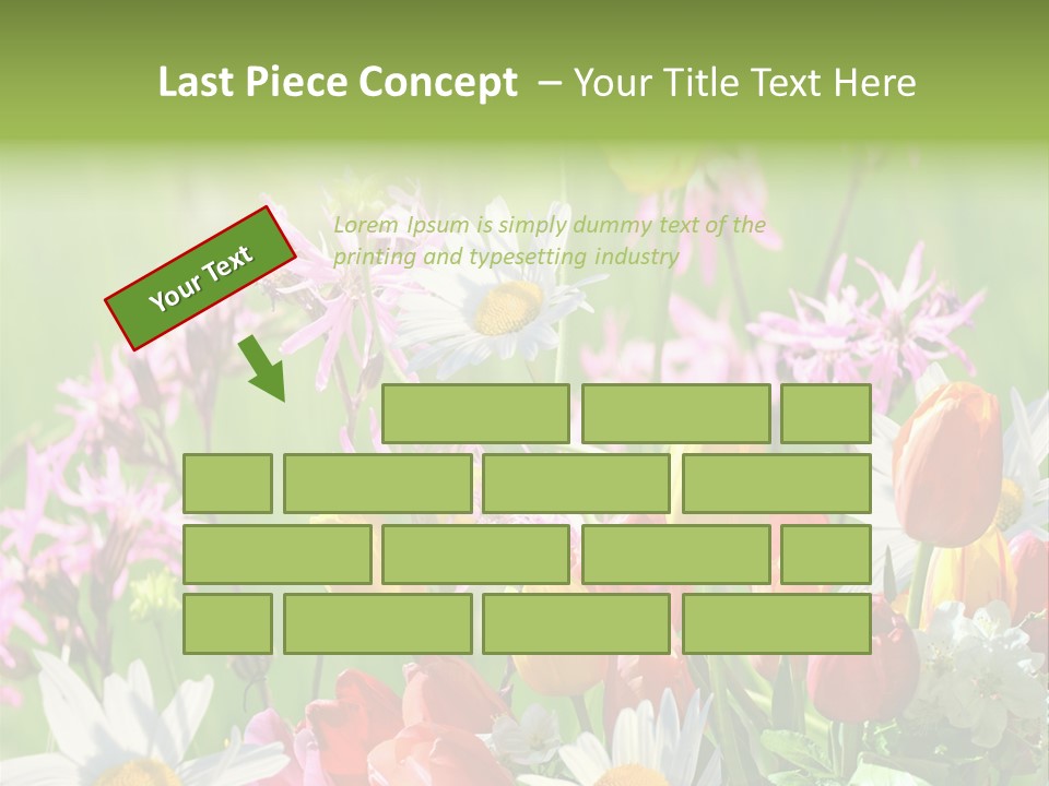 Wiese Blumen Vogelnest PowerPoint Template