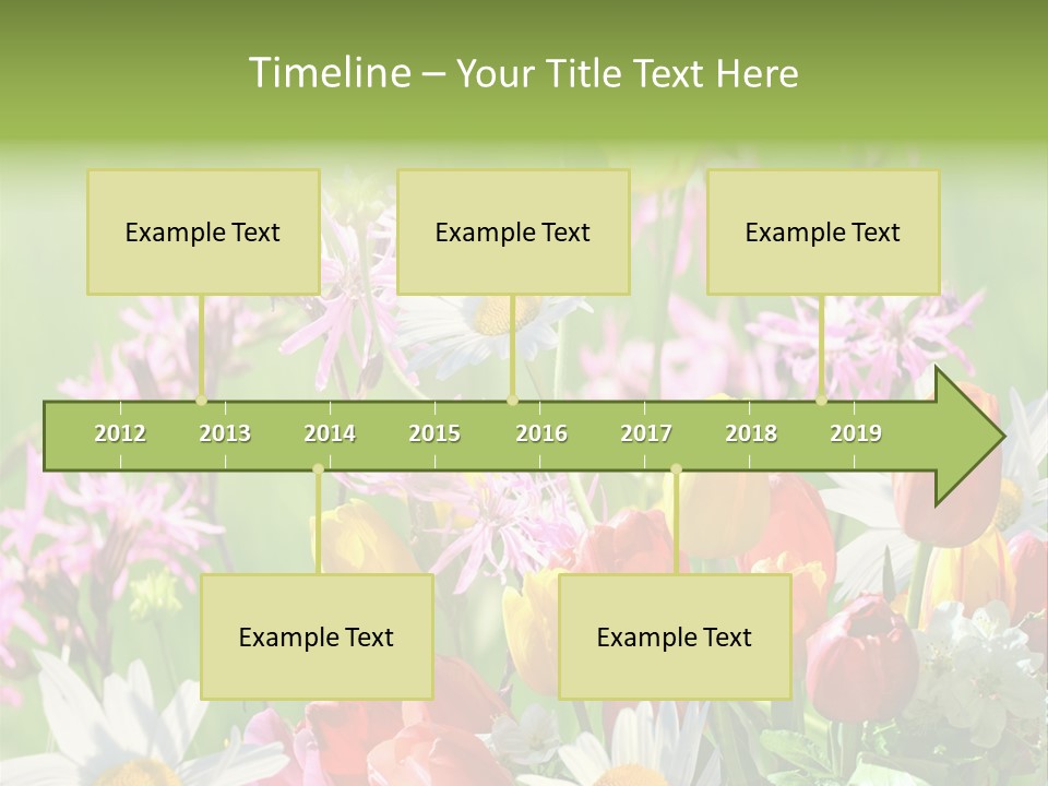 Wiese Blumen Vogelnest PowerPoint Template
