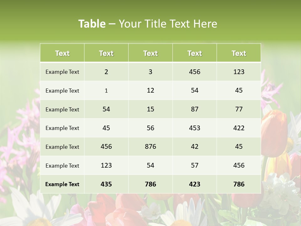 Wiese Blumen Vogelnest PowerPoint Template
