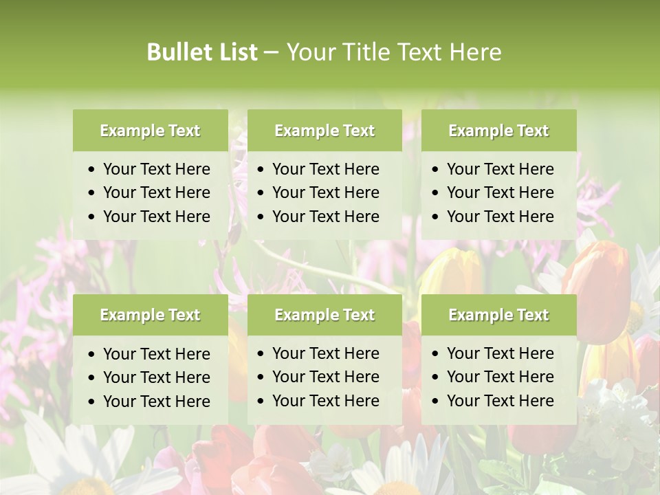 Wiese Blumen Vogelnest PowerPoint Template