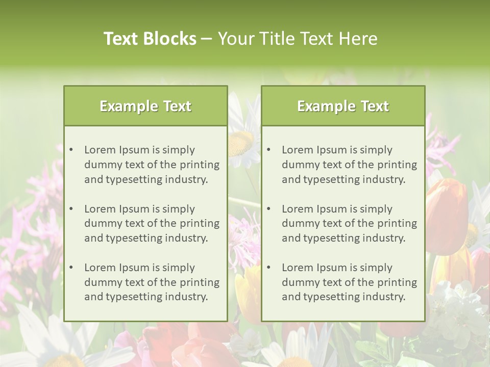 Wiese Blumen Vogelnest PowerPoint Template