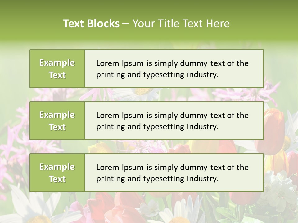 Wiese Blumen Vogelnest PowerPoint Template
