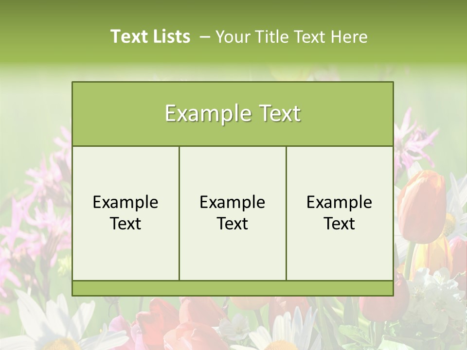 Wiese Blumen Vogelnest PowerPoint Template